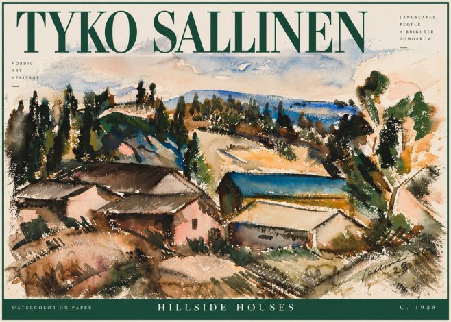 Tyko Sallinen Hillside Houses No4 - Plakát