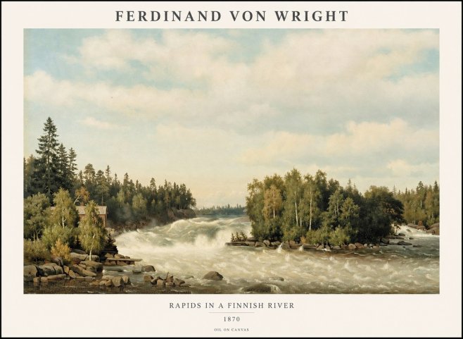 Ferdinand von Wright Rapids in a Finnish River No1 - Plakát