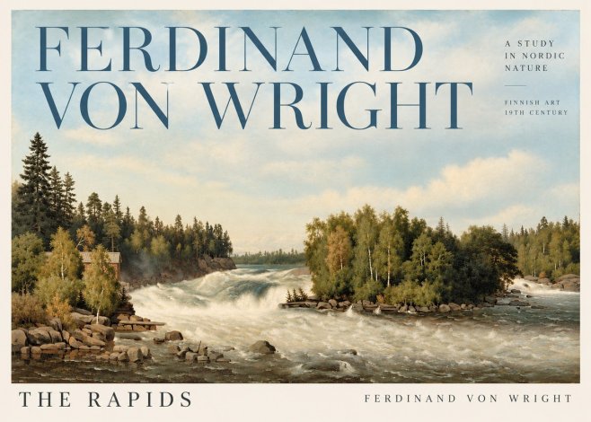 Ferdinand von Wright Rapids in a Finnish River No5 - Plakát