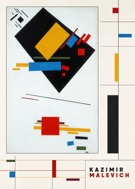 Kazimir Malevich Suprematist Composition with Yellow Rectangle No4 - Plakát