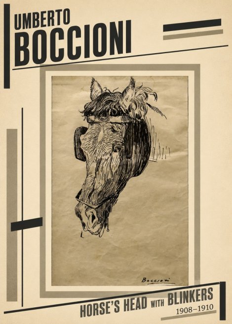 Umberto Boccioni Horse's Head with Blinkers No2 - Plakát