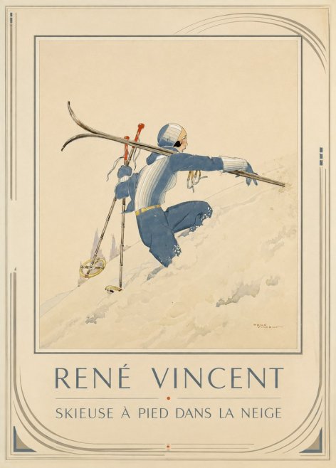 René Vincent Skieuse À Pied Dans La Neige No1 - Plakát