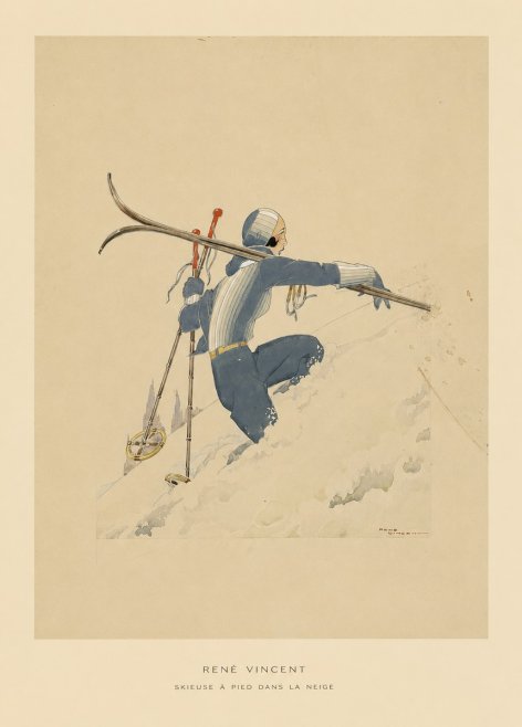 René Vincent Skieuse À Pied Dans La Neige No5 - Plakát