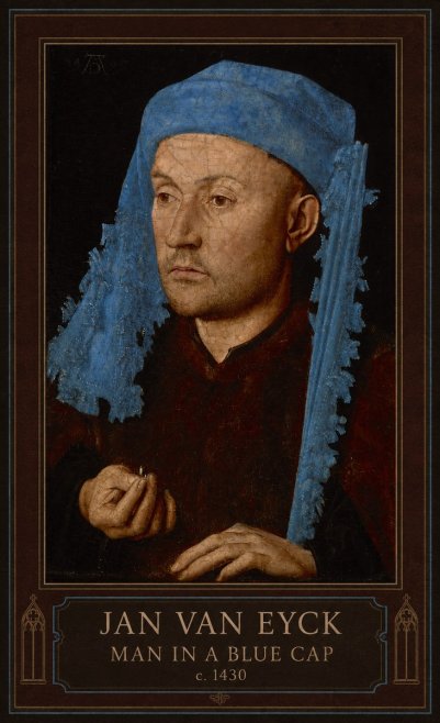 Jan van Eyck Man in a Blue Cap II No1 - Plakát