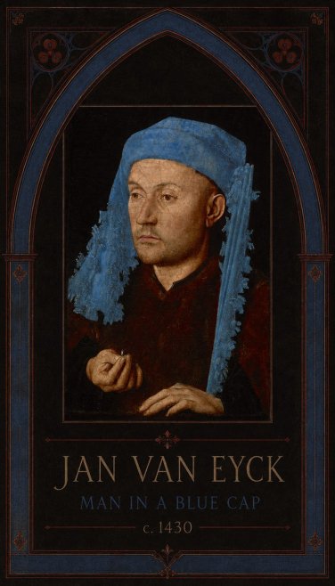 Jan van Eyck Man in a Blue Cap II No3 - Plakát