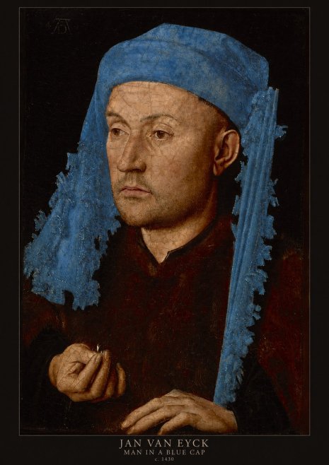 Jan van Eyck Man in a Blue Cap II No4 - Plakát