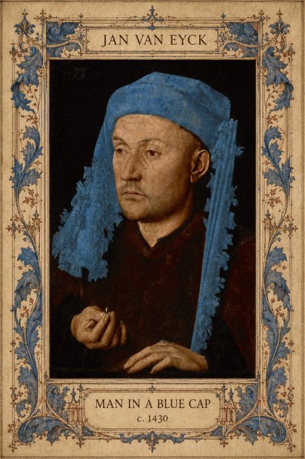 Jan van Eyck Man in a Blue Cap II No6 - Plakát