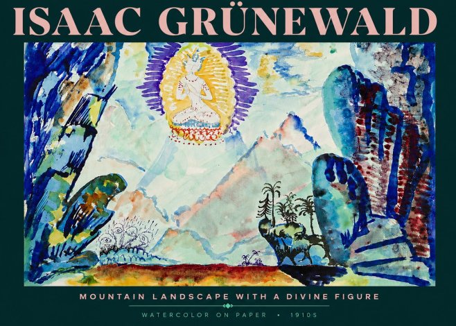 Isaac Grünewald Mountain Landscape with a Divine Figure No4 - Plakát