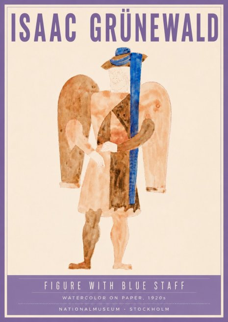 Isaac Grünewald Figure with Blue Staff No4 - Plakát
