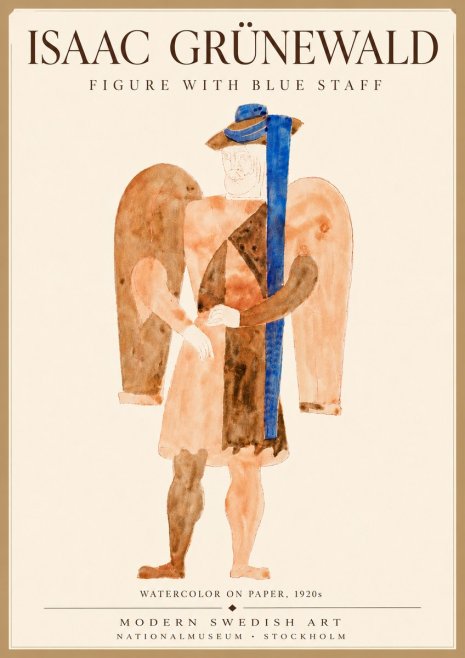 Isaac Grünewald Figure with Blue Staff No6 - Plakát