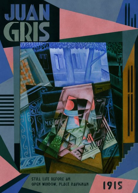 Juan Gris Still Life Before an Open Window, Place Ravignan No6 - Plakát
