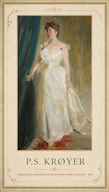 P.S. Krøyer Portrait of Countess Lillie Suzanne Raben-levetzau - 1899 No1 - Plakát