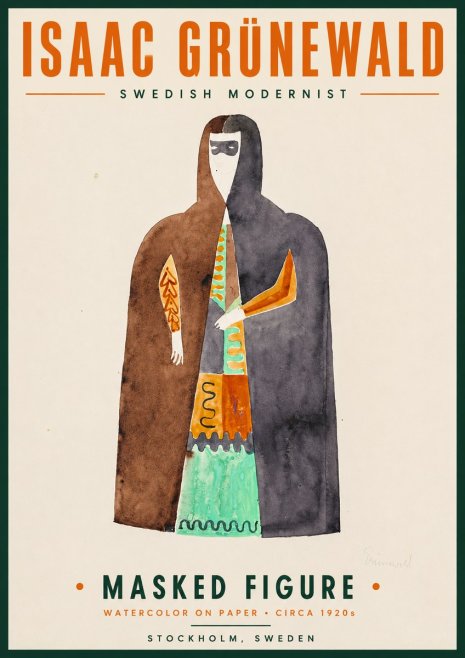 Isaac Grünewald Masked Figure No4 - Plakát