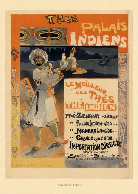 Georges de Feure Thés Palais Indiens No5 - Plakát