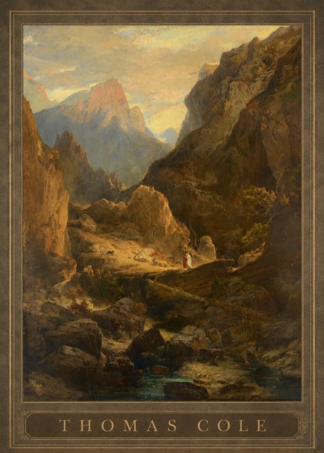 Thomas Cole The Mountain Ford No1 - Plakát