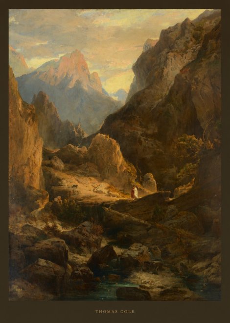 Thomas Cole The Mountain Ford No4 - Plakát