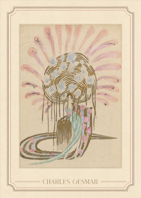 Charles Gesmar Woman with Headdress No1 - Plakát