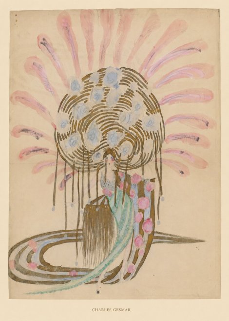 Charles Gesmar Woman with Headdress No6 - Plakát