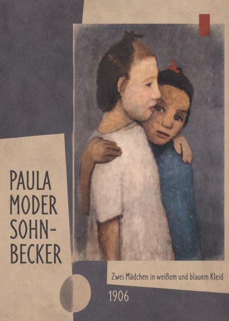 Paula Modersohn-Becker Zwei Mädchen in Weißem Und Blauem Kleid No2 - Plakát