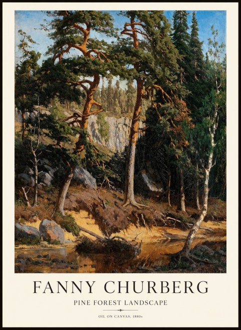 Fanny Churberg Pine Forest Landscape No1 - Plakát