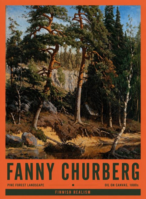 Fanny Churberg Pine Forest Landscape No2 - Plakát