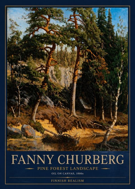 Fanny Churberg Pine Forest Landscape No3 - Plakát