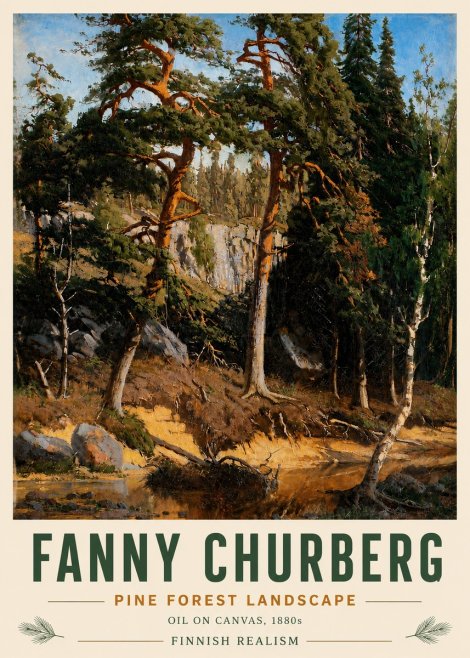 Fanny Churberg Pine Forest Landscape No4 - Plakát