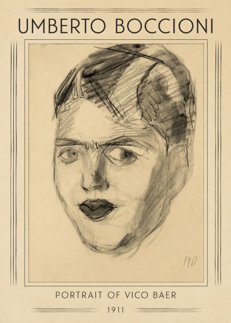 Umberto Boccioni Portrait of Vico Baer No1 - Plakát