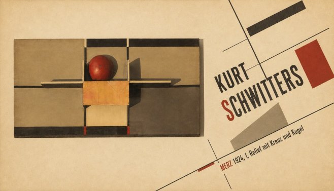 Kurt Schwitters Merz 1924, I, Relief Mit Kreuz Und Kugel No6 - Plakát
