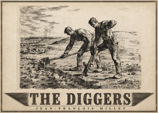 Jean-François Millet The Diggers No4 - Plakát