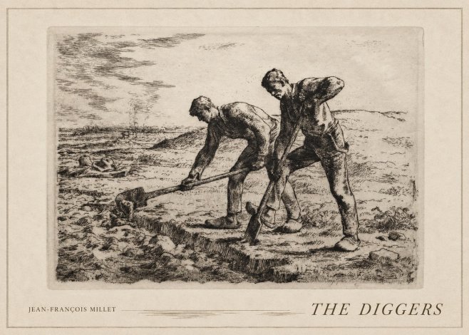 Jean-François Millet The Diggers No5 - Plakát
