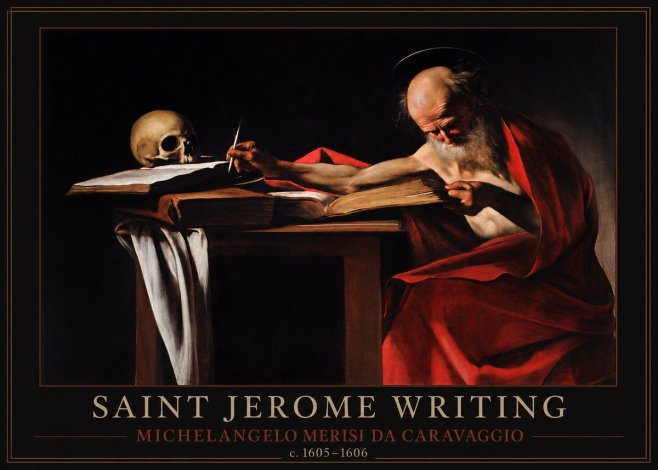 Michelangelo Merisi da Caravaggio Saint Jerome Writing IV No1 - Plakát