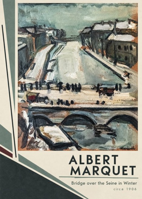 Albert Marquet Bridge over the Seine in Winter No2 - Plakát