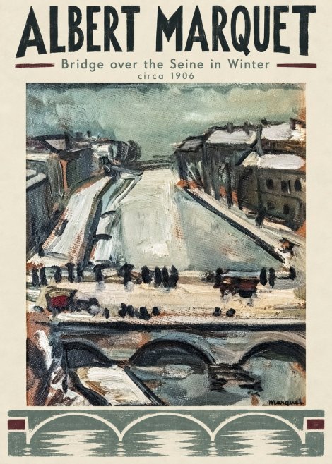 Albert Marquet Bridge over the Seine in Winter No4 - Plakát