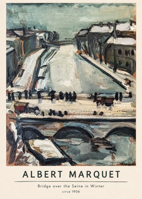 Albert Marquet Bridge over the Seine in Winter No6 - Plakát