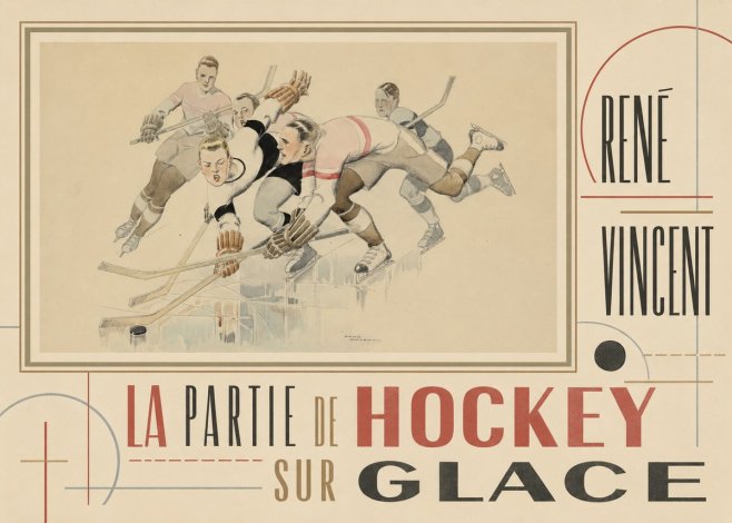 René Vincent La Partie De Hockey Sur Glace No5 - Plakát