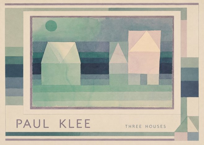 Paul Klee Three Houses No1 - Plakát