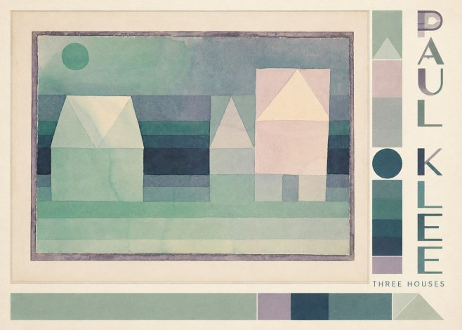 Paul Klee Three Houses No2 - Plakát