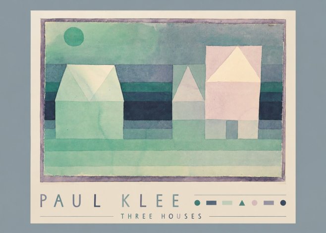 Paul Klee Three Houses No3 - Plakát