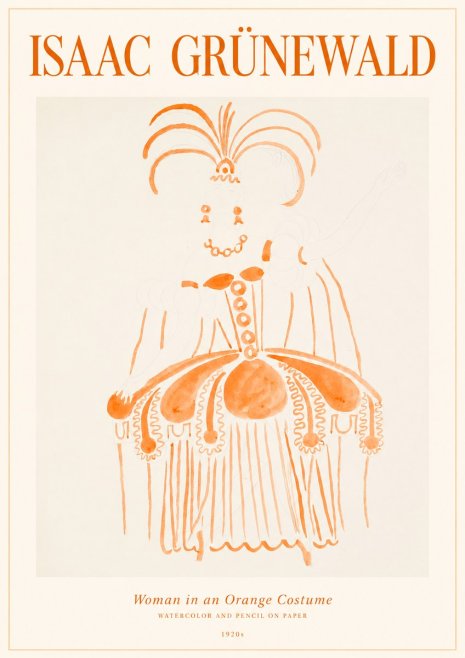 Isaac Grünewald Woman in an Orange Costume No1 - Plakát