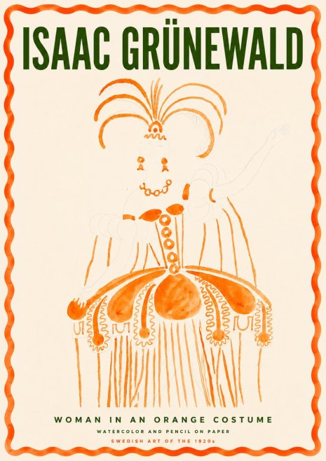 Isaac Grünewald Woman in an Orange Costume No3 - Plakát