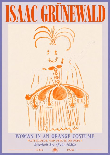 Isaac Grünewald Woman in an Orange Costume No5 - Plakát