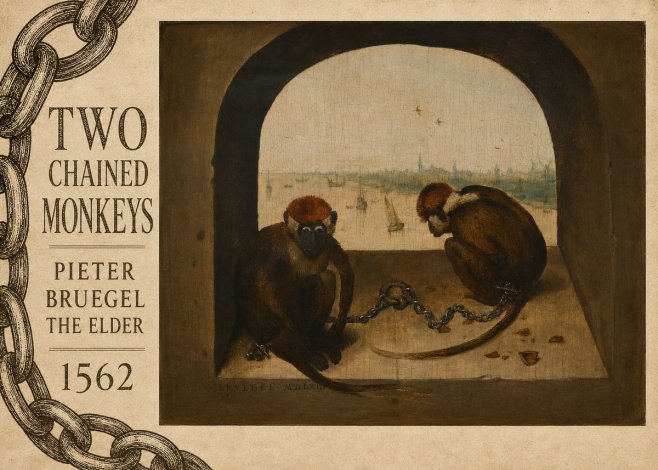 Pieter Bruegel Two Chained Monkeys I No6 - Plakát