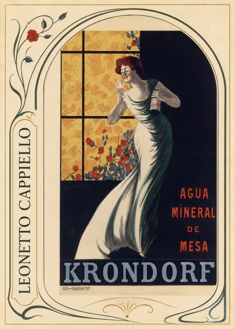 Leonetto Cappiello Agua Mineral De Mesa Krondorf No4 - Plakát