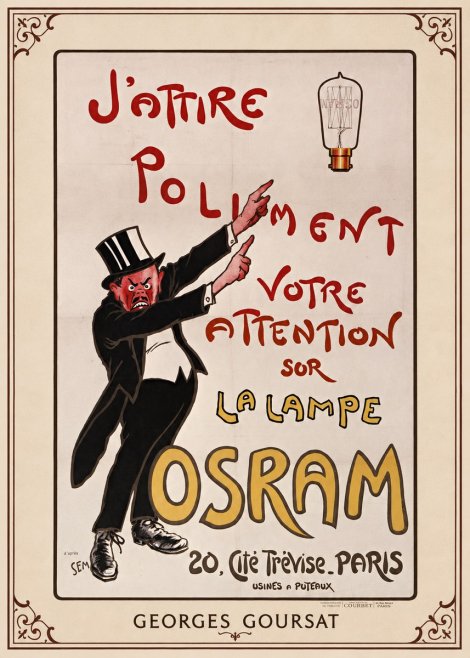 Georges Goursat J'attire Poliment Votre Attention Sur La Lampe Osram No1 - Plakát