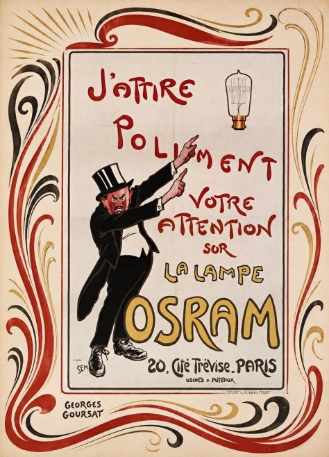 Georges Goursat J'attire Poliment Votre Attention Sur La Lampe Osram No2 - Plakát