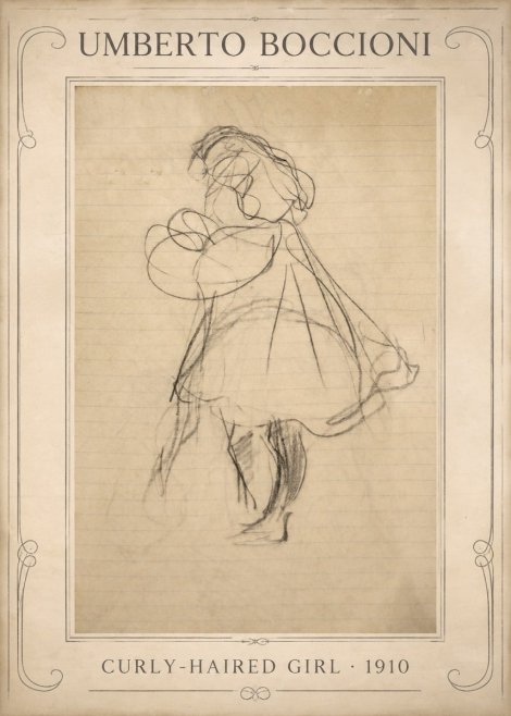 Umberto Boccioni Curly-haired Girl No1 - Plakát