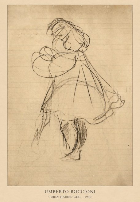 Umberto Boccioni Curly-haired Girl No4 - Plakát