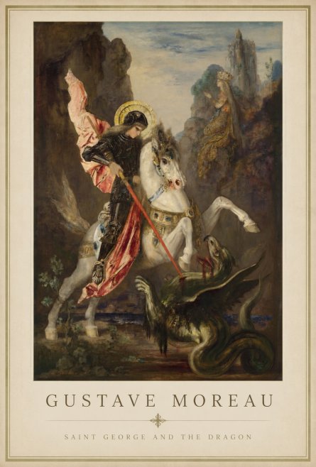 Gustave Moreau Saint George and the Dragon No1 - Plakát