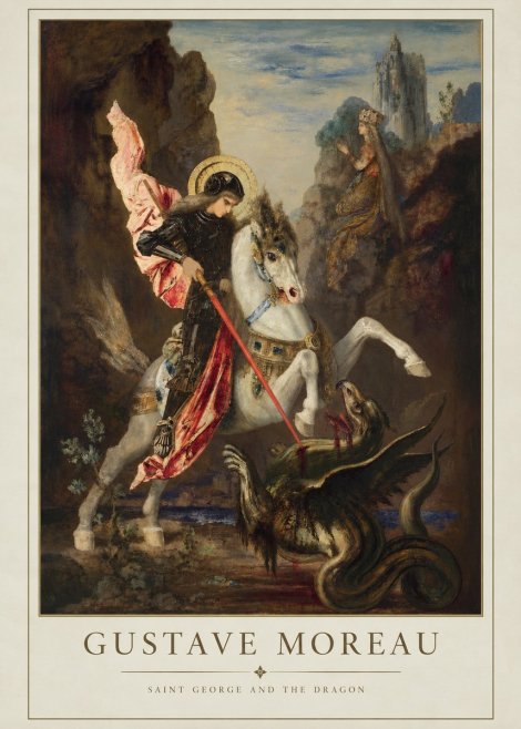 Gustave Moreau Saint George and the Dragon No5 - Plakát